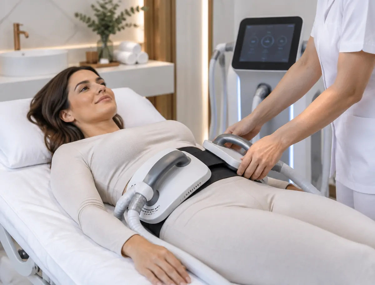 Seduta BodySculpt con applicatori sull'addome